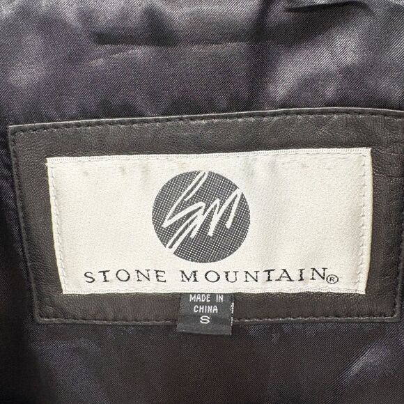Vintage Leather Jacket Stone Mountain Mod Moto Genuine Leather Minimalist - Picture 12 of 12
